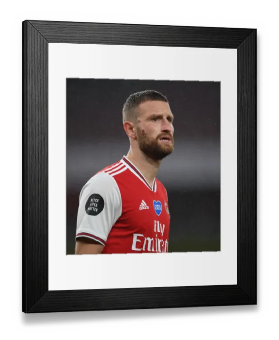 Framed Print : Arsenal's Mustafi Suffers Facial Injury in Arsenal vs. Leicester City Clash (2019-20) Framed Print : Arsenal's Mustafi Suffers Facial Injury in Arsenal vs. Leicester City Clash (2019-20)