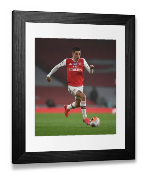 Framed Print : Arsenal's Hector Bellerin in Action Against Leicester City - Premier League 2019-2020