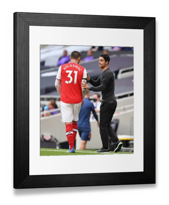 Framed Print : Mikel Arteta Coaches Arsenal Against Tottenham Hotspur in Premier League Clash (2019-20)