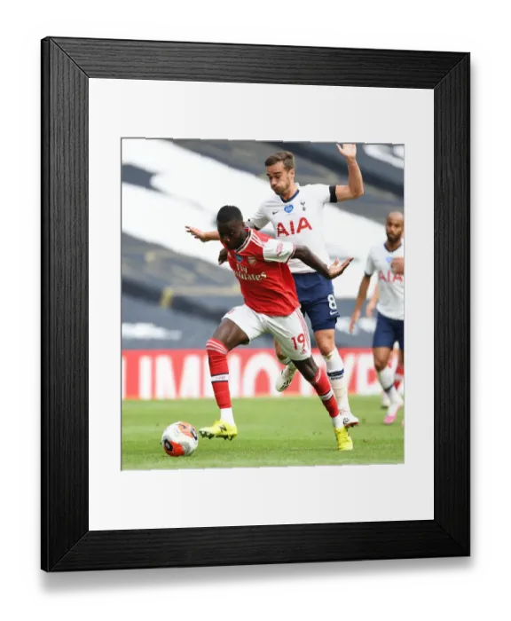 Framed Print : Pepe Breaks Past Winks: Intense Rivalry - Tottenham vs. Arsenal, Premier League 2019-20