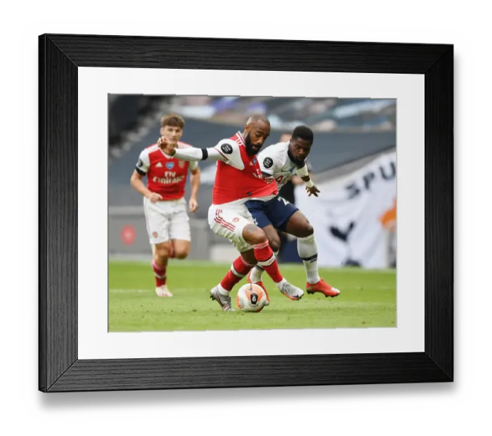 Framed Print : Intense Premier League Rivalry: Lacazette Fouls Aurier (Tottenham vs Arsenal, 2019-20)