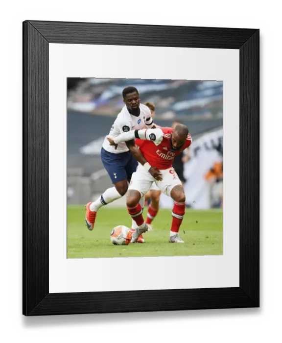 Framed Print : Intense Rivalry: Lacazette Fouls Aurier - Tottenham vs. Arsenal, Premier League (2019-20)