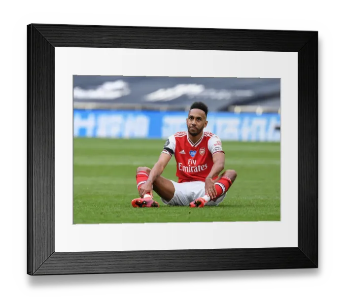 Framed Print : Pierre-Emerick Aubameyang in Action: Tottenham vs. Arsenal, Premier League 2019-2020
