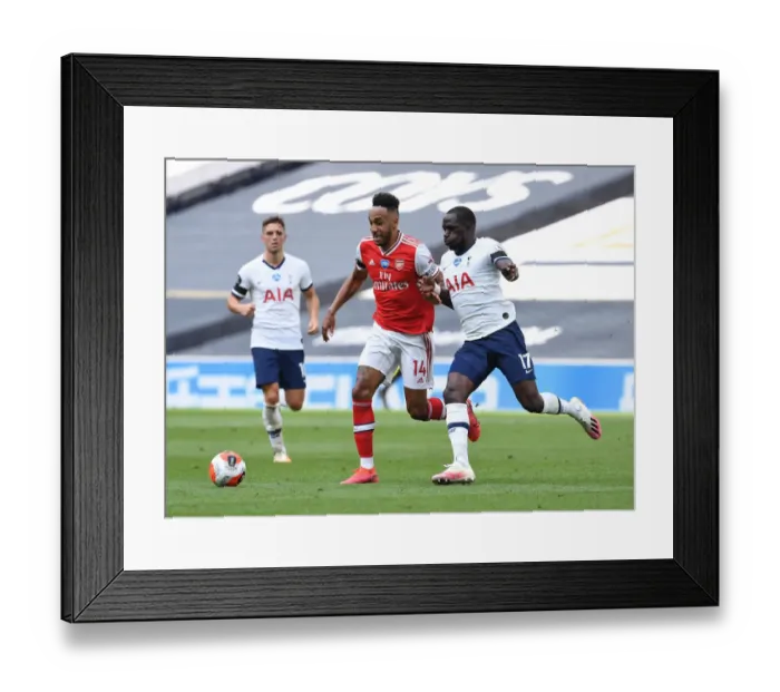 Framed Print : Aubameyang vs. Sissoko: Intense Rivalry Unfolds in the Premier League Clash between Arsenal and Tottenham, 2019-2020 Framed Print : Aubameyang vs. Sissoko: Intense Rivalry Unfolds in the Premier League Clash between Arsenal and Tottenham, 2019-2020