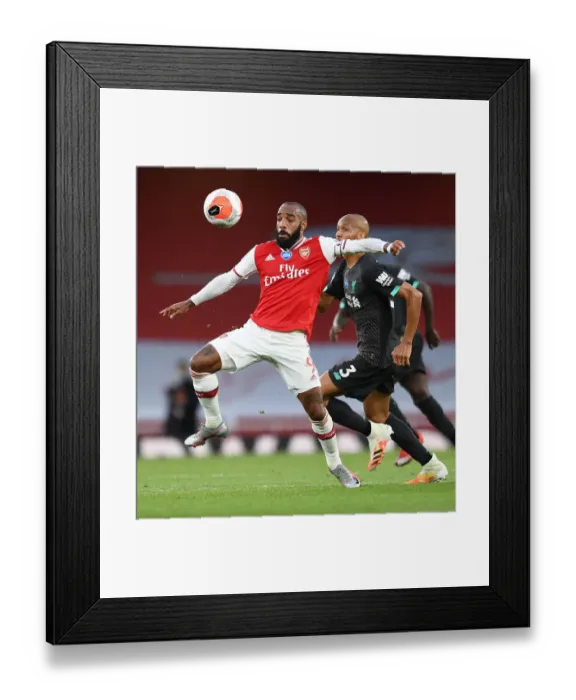 Framed Print : Empty Emirates Rivalry: Lacazette vs. Fabinho - Arsenal vs. Liverpool (2020) Framed Print : Empty Emirates Rivalry: Lacazette vs. Fabinho - Arsenal vs. Liverpool (2020)