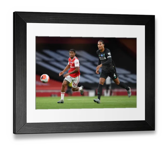 Framed Print : Empty Arsenal vs. Liverpool Showdown: Premier League in the Shadow of the Coronavirus Pandemic (2019-20)