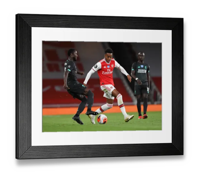 Framed Print : Arsenal vs. Liverpool: Empty-stadium Battle - Willock vs. Keita, Premier League 2019-2020 Framed Print : Arsenal vs. Liverpool: Empty-stadium Battle - Willock vs. Keita, Premier League 2019-2020