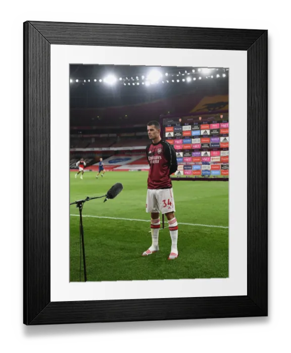 Framed Print : Arsenal's Xhaka Speaks Out at Empty Emirates: Arsenal vs. Liverpool, 2019-2020 Premier League Amidst Coronavirus Pandemic Framed Print : Arsenal's Xhaka Speaks Out at Empty Emirates: Arsenal vs. Liverpool, 2019-2020 Premier League Amidst Coronavirus Pandemic