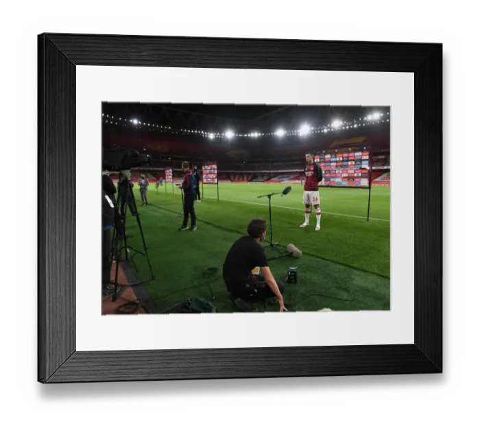 Framed Print : Arsenal's Granit Xhaka Addresses Media After Empty Arsenal v Liverpool Match (2019-20) Framed Print : Arsenal's Granit Xhaka Addresses Media After Empty Arsenal v Liverpool Match (2019-20)