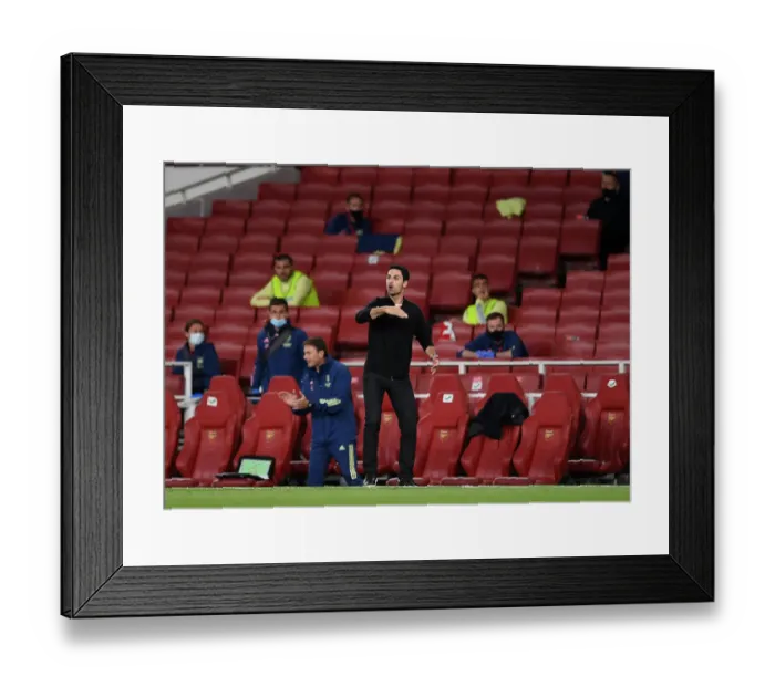 Framed Print : Arsenal vs. Liverpool: Empty Emirates Stadium - Arteta's Pandemic-Hit Premier League Clash (2019-20)