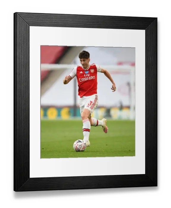 Framed Print : Arsenal's Kieran Tierney in FA Cup Semi-Final Action Against Manchester City
