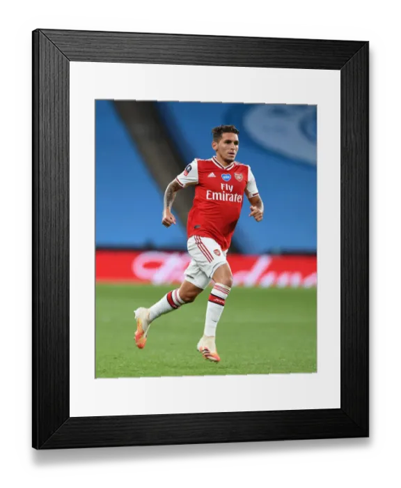 Framed Print : Arsenal's Lucas Torreira in FA Cup Semi-Final Clash Against Manchester City