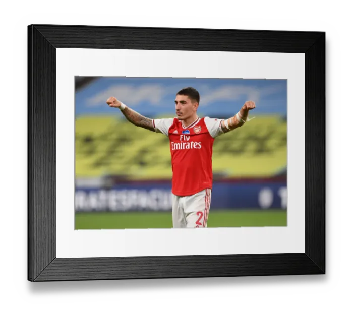 Framed Print : Arsenal's FA Cup Victory: Hector Bellerin's Emotional Reaction to Triumphing over Manchester City