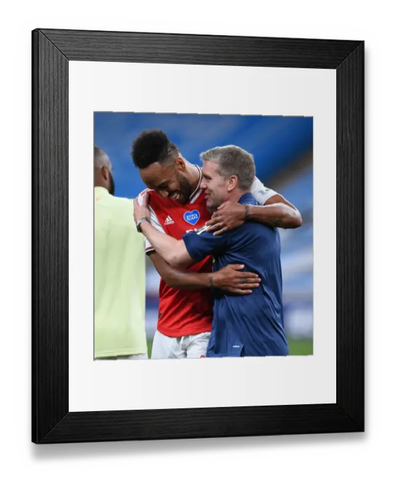 Framed Print : Aubameyang Scores the FA Cup Winning Goal: Arsenal Triumphs Over Manchester City