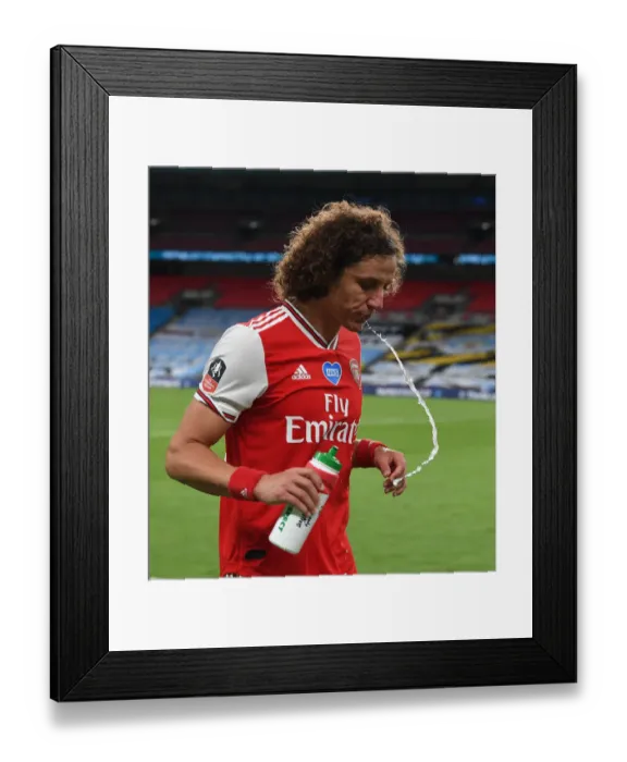 Framed Print : David Luiz: Disappointment and Despair after Arsenal's FA Cup Semi-Final Loss to Manchester City