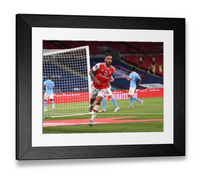 Framed Print : Arsenal's Aubameyang Scores in FA Cup Semi-Final Victory over Manchester City