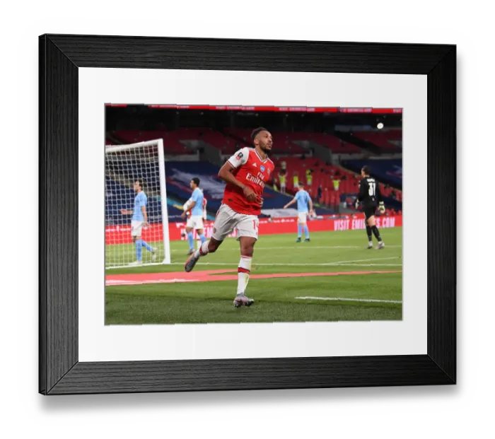 Framed Print : Arsenal's Aubameyang Scores Brace: FA Cup Semi-Final Victory Over Manchester City Framed Print : Arsenal's Aubameyang Scores Brace: FA Cup Semi-Final Victory Over Manchester City