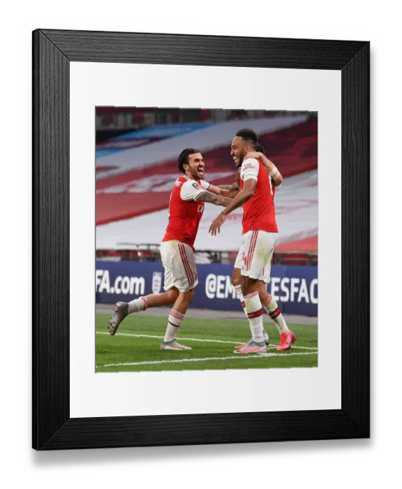 Framed Print : Aubameyang's Decisive Strike: Arsenal Defeats Manchester City in FA Cup Semi-Final
