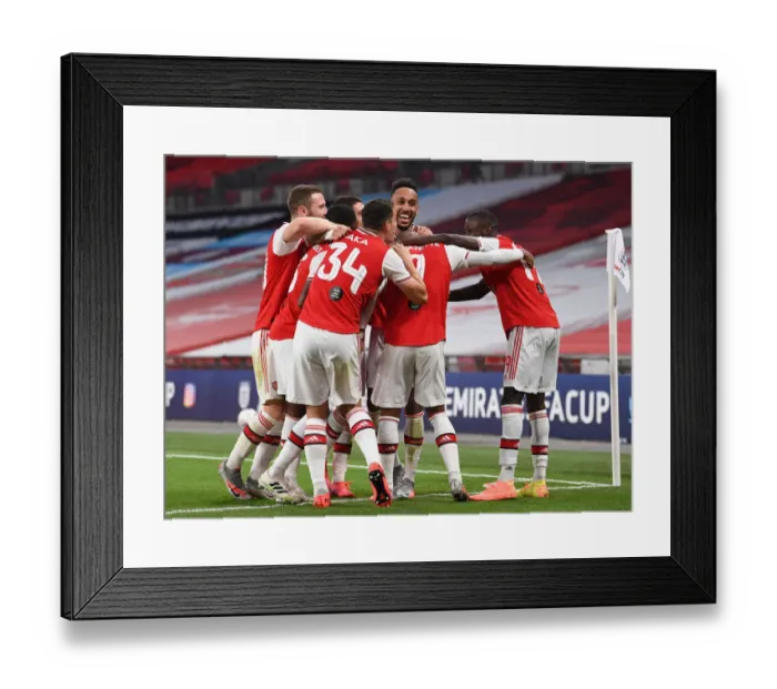 Framed Print : Arsenal's Aubameyang Scores Brace: FA Cup Semi-Final Victory over Manchester City