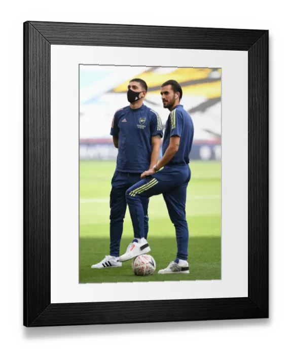 Framed Print : Arsenal's Bellerin and Ceballos Prepare for FA Cup Semi-Final Showdown against Manchester City Framed Print : Arsenal's Bellerin and Ceballos Prepare for FA Cup Semi-Final Showdown against Manchester City