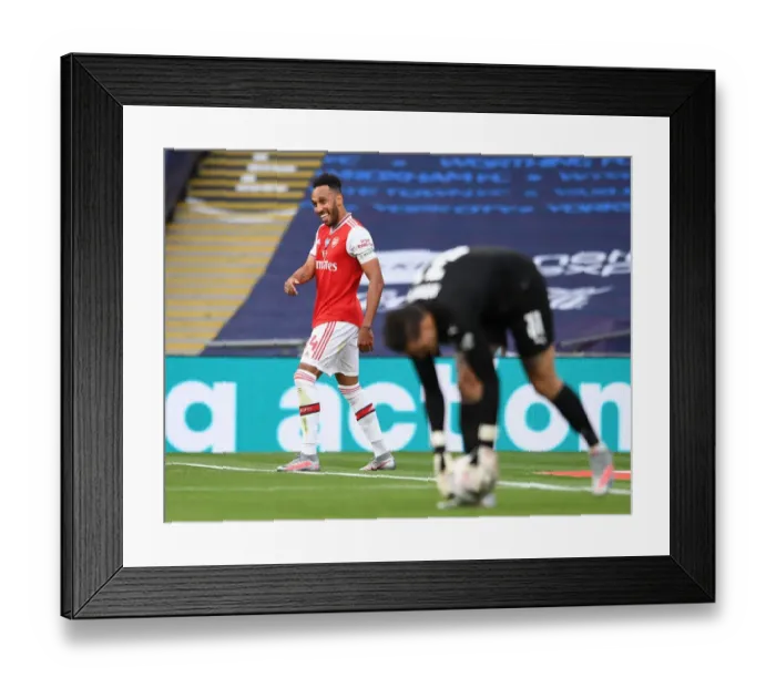 Framed Print : Aubameyang's FA Cup Heroics: Arsenal Triumphs Over Manchester City