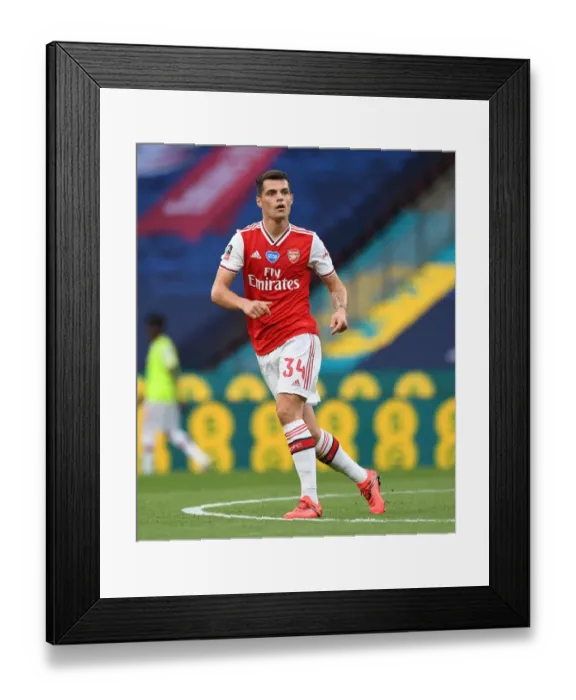 Framed Print : Granit Xhaka in FA Cup Battle: Arsenal vs Manchester City Framed Print : Granit Xhaka in FA Cup Battle: Arsenal vs Manchester City