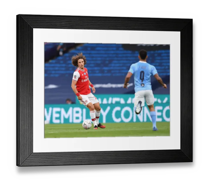 Framed Print : Arsenal's David Luiz Prepares for FA Cup Semi-Final Battle Against Manchester City Framed Print : Arsenal's David Luiz Prepares for FA Cup Semi-Final Battle Against Manchester City