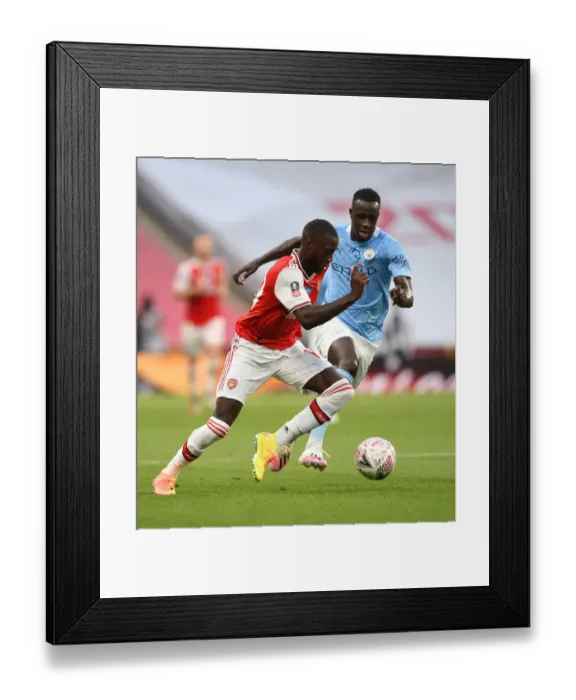 Framed Print : Pepe vs Mendy: FA Cup Semi-Final Battle at Wembley - Arsenal vs Manchester City Framed Print : Pepe vs Mendy: FA Cup Semi-Final Battle at Wembley - Arsenal vs Manchester City
