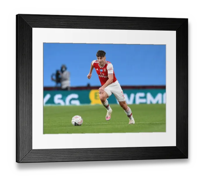 Framed Print : Arsenal's Kieran Tierney in FA Cup Semi-Final Clash Against Manchester City