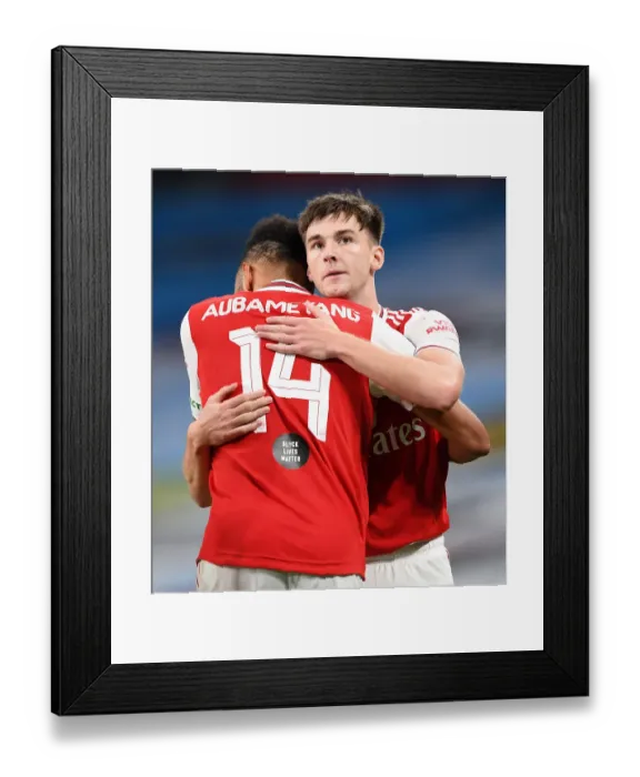 Framed Print : Arsenal's Aubameyang Scores Second Goal vs. Manchester City in FA Cup Semi-Final Framed Print : Arsenal's Aubameyang Scores Second Goal vs. Manchester City in FA Cup Semi-Final