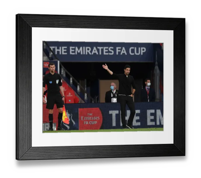 Framed Print : Arsenal's Mikel Arteta Leads at FA Cup Semi-Final vs Manchester City Framed Print : Arsenal's Mikel Arteta Leads at FA Cup Semi-Final vs Manchester City