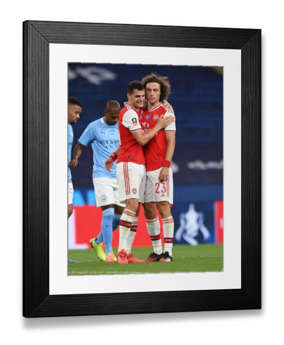 Framed Print : Arsenal's Xhaka and Luiz Reunite After FA Cup Semi-Final Showdown vs Manchester City Framed Print : Arsenal's Xhaka and Luiz Reunite After FA Cup Semi-Final Showdown vs Manchester City