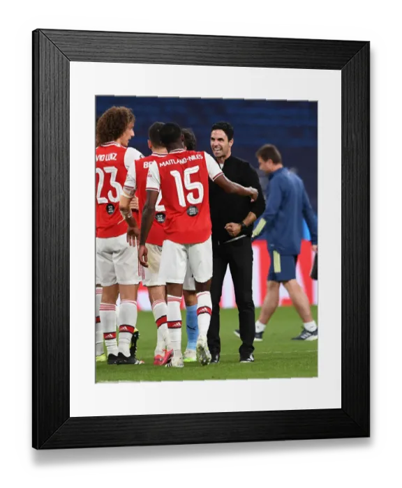 Framed Print : Arsenal Celebrate FA Cup Semi-Final Victory Over Manchester City Framed Print : Arsenal Celebrate FA Cup Semi-Final Victory Over Manchester City