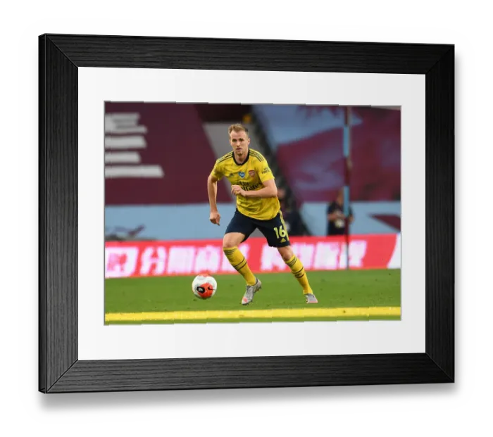 Framed Print : Rob Holding in Action: Arsenal vs. Aston Villa (Premier League 2019-2020)