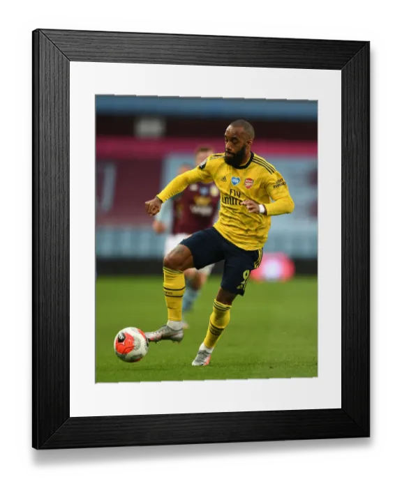 Framed Print : Alexandre Lacazette in Action: Aston Villa vs. Arsenal, Premier League 2019-2020