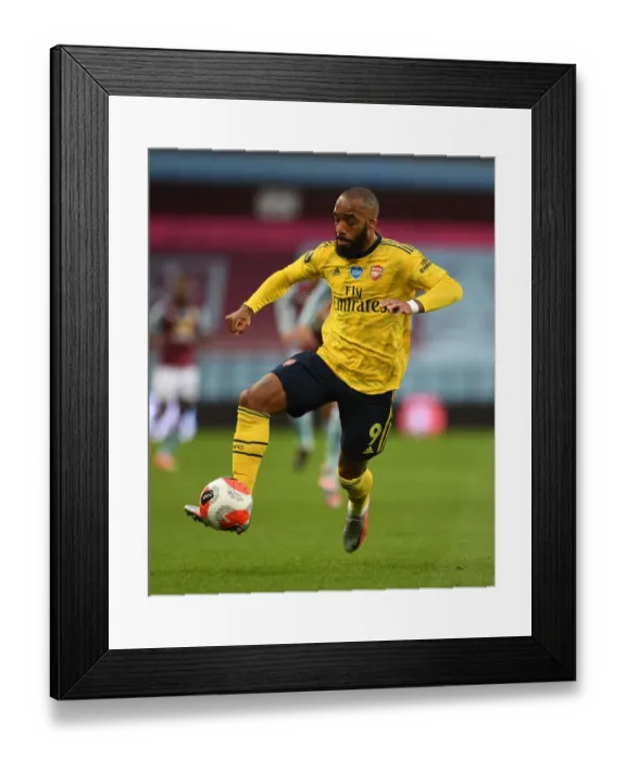 Framed Print : Alexandre Lacazette in Action: Arsenal vs. Aston Villa, Premier League 2019-2020