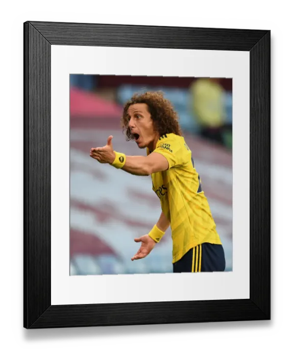 Framed Print : David Luiz in Action: Arsenal vs. Aston Villa, Premier League 2019-2020
