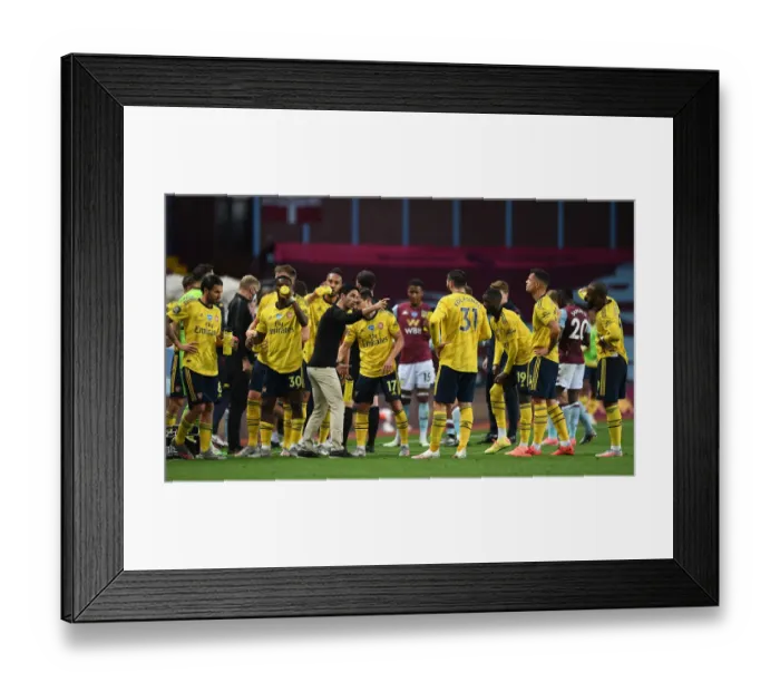 Framed Print : Mikel Arteta Gives Strategic Instructions to Arsenal Team during Aston Villa vs Arsenal Match (July 2020) Framed Print : Mikel Arteta Gives Strategic Instructions to Arsenal Team during Aston Villa vs Arsenal Match (July 2020)