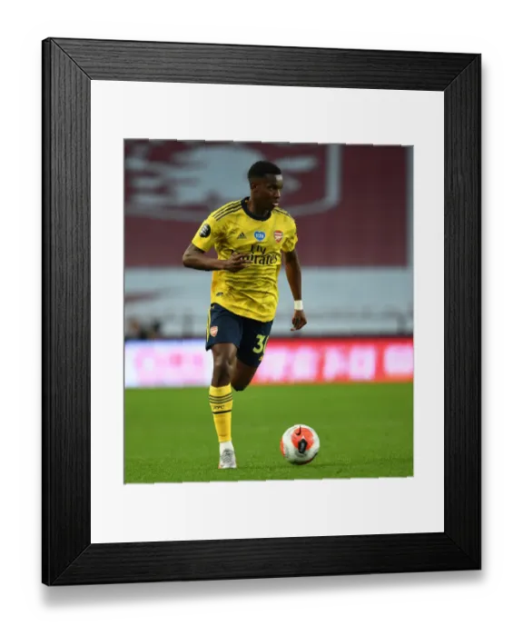 Framed Print : Arsenal's Eddie Nketiah in Action Against Aston Villa - Premier League 2019-2020