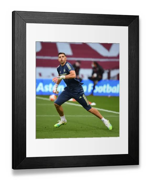 Framed Print : Emiliano Martinez Prepares for Aston Villa vs Arsenal Premier League Clash