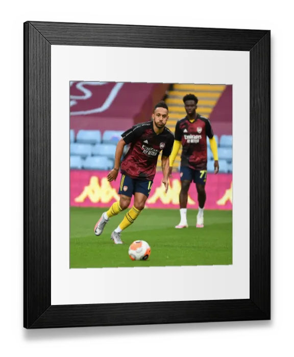 Framed Print : Arsenal's Pierre-Emerick Aubameyang Ready for Aston Villa Clash in Premier League (2019-20)