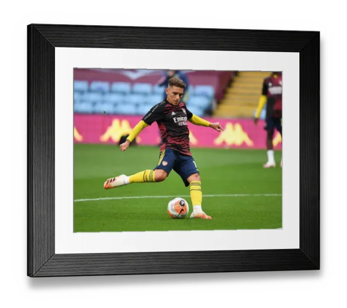 Framed Print : Lucas Torreira Gears Up: Aston Villa vs. Arsenal, Premier League 2019-2020
