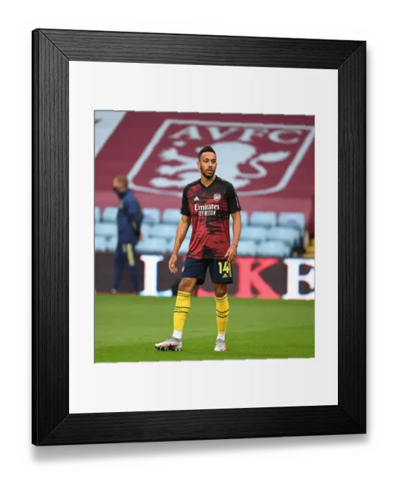 Framed Print : Arsenal's Aubameyang: Ready for Battle in Aston Villa Showdown Framed Print : Arsenal's Aubameyang: Ready for Battle in Aston Villa Showdown