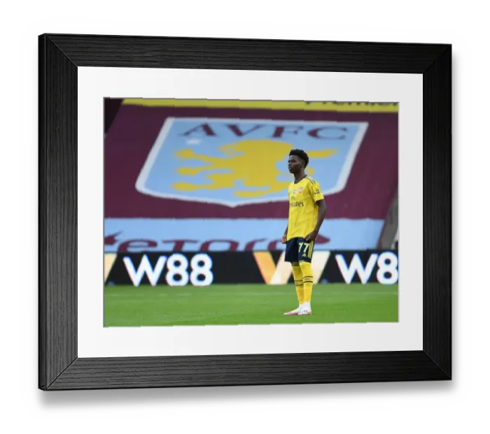 Framed Print : Bukayo Saka: In Action Against Aston Villa, Premier League 2019-2020 Framed Print : Bukayo Saka: In Action Against Aston Villa, Premier League 2019-2020