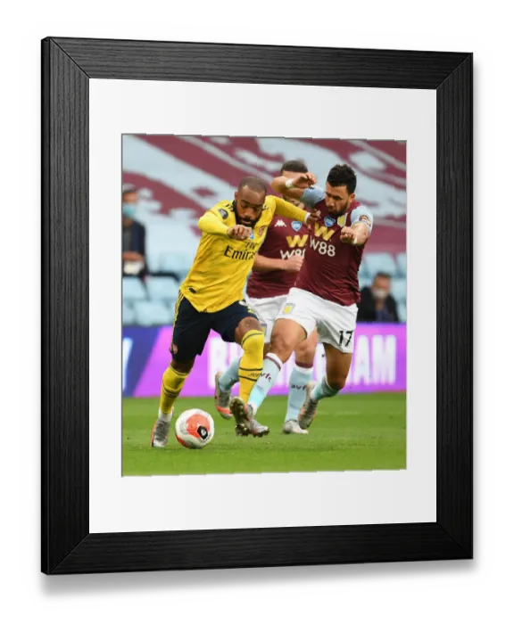 Framed Print : Clash at Villa Park: Lacazette vs. Trezeguet in Premier League Showdown (Aston Villa vs. Arsenal, 2019-20) Framed Print : Clash at Villa Park: Lacazette vs. Trezeguet in Premier League Showdown (Aston Villa vs. Arsenal, 2019-20)