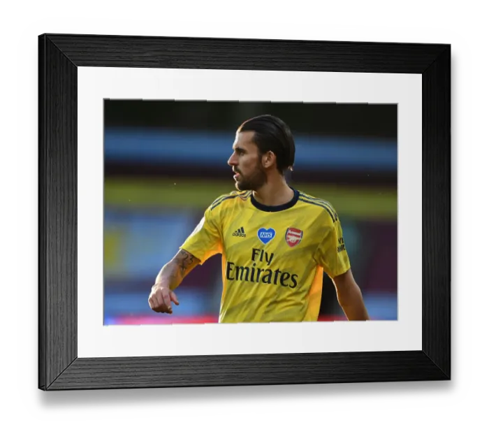 Framed Print : Dani Ceballos in Action: Arsenal vs. Aston Villa, Premier League 2019-2020