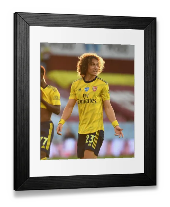 Framed Print : David Luiz in Action: Arsenal vs. Aston Villa, Premier League 2019-2020