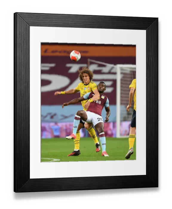 Framed Print : David Luiz vs. Mbwana Samatta: A Premier League Showdown at Villa Park