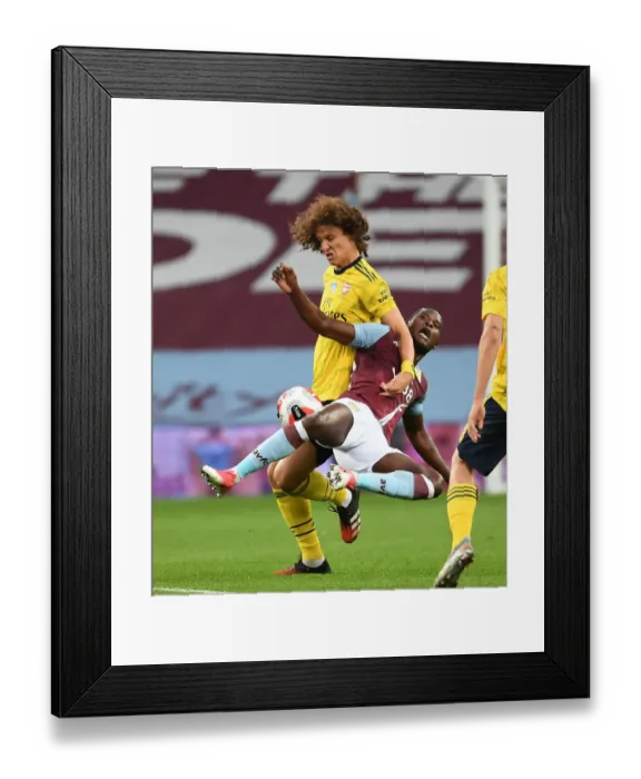Framed Print : David Luiz vs. Mbwana Samatta: A Premier League Battle at Villa Park Framed Print : David Luiz vs. Mbwana Samatta: A Premier League Battle at Villa Park