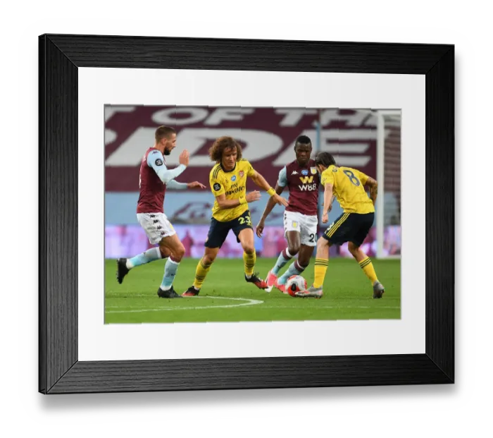 Framed Print : David Luiz Clashes with Hourihane and Samatto in Aston Villa vs. Arsenal Premier League Showdown Framed Print : David Luiz Clashes with Hourihane and Samatto in Aston Villa vs. Arsenal Premier League Showdown